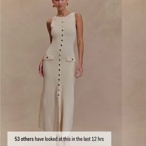 Meshki Cream Button-Front Midi Dress